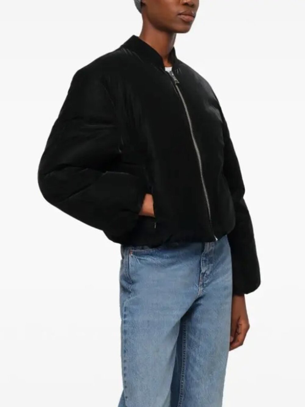 APPARIS LENI BOMBER JACKET IN BLACK SIZE MEDIUM